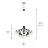 Kichler Lighting Silvarious Crackle Glass Convertible Chandelier