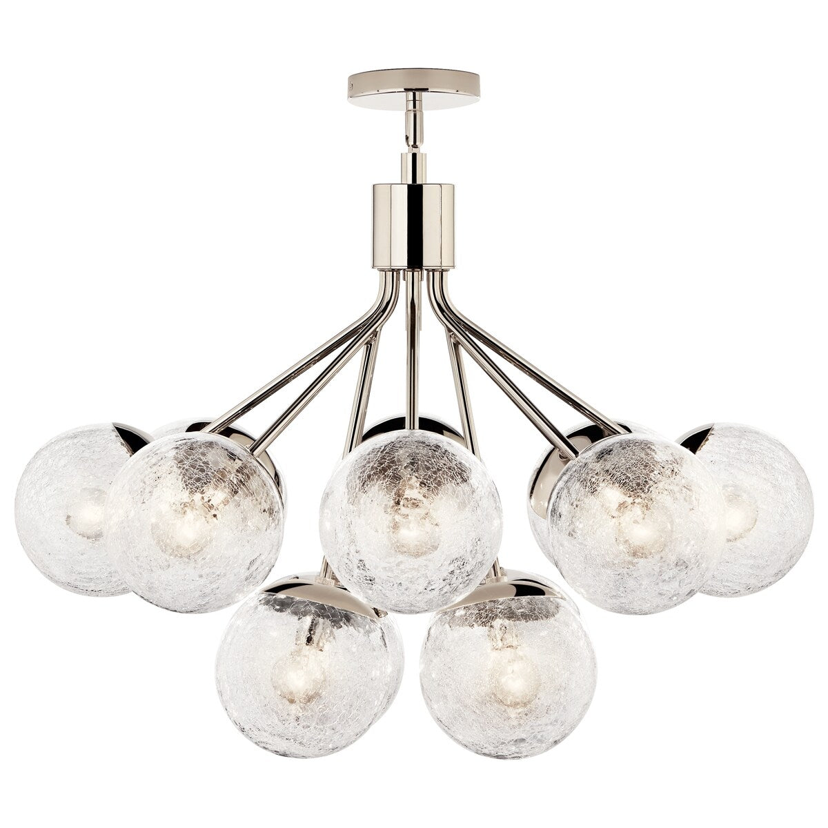 Kichler Lighting Silvarious Crackle Glass Convertible Chandelier