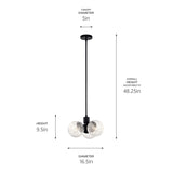 Kichler Lighting Silvarious Crackle Glass Convertible Chandelier
