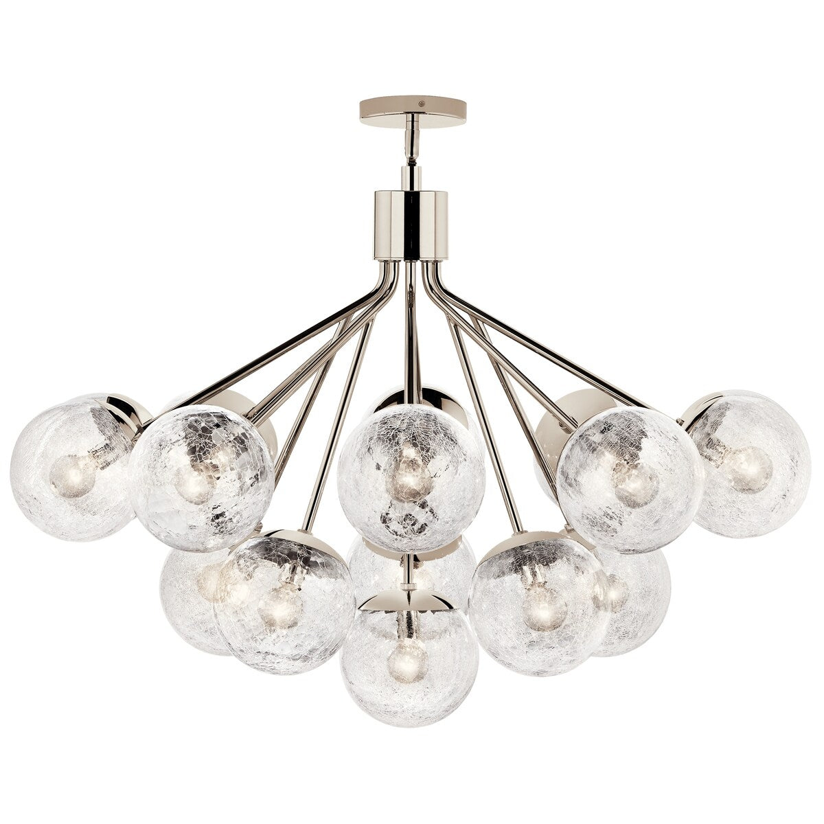 Kichler Lighting Silvarious Crackle Glass Convertible Chandelier