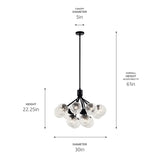 Kichler Lighting Silvarious Crackle Glass Convertible Chandelier