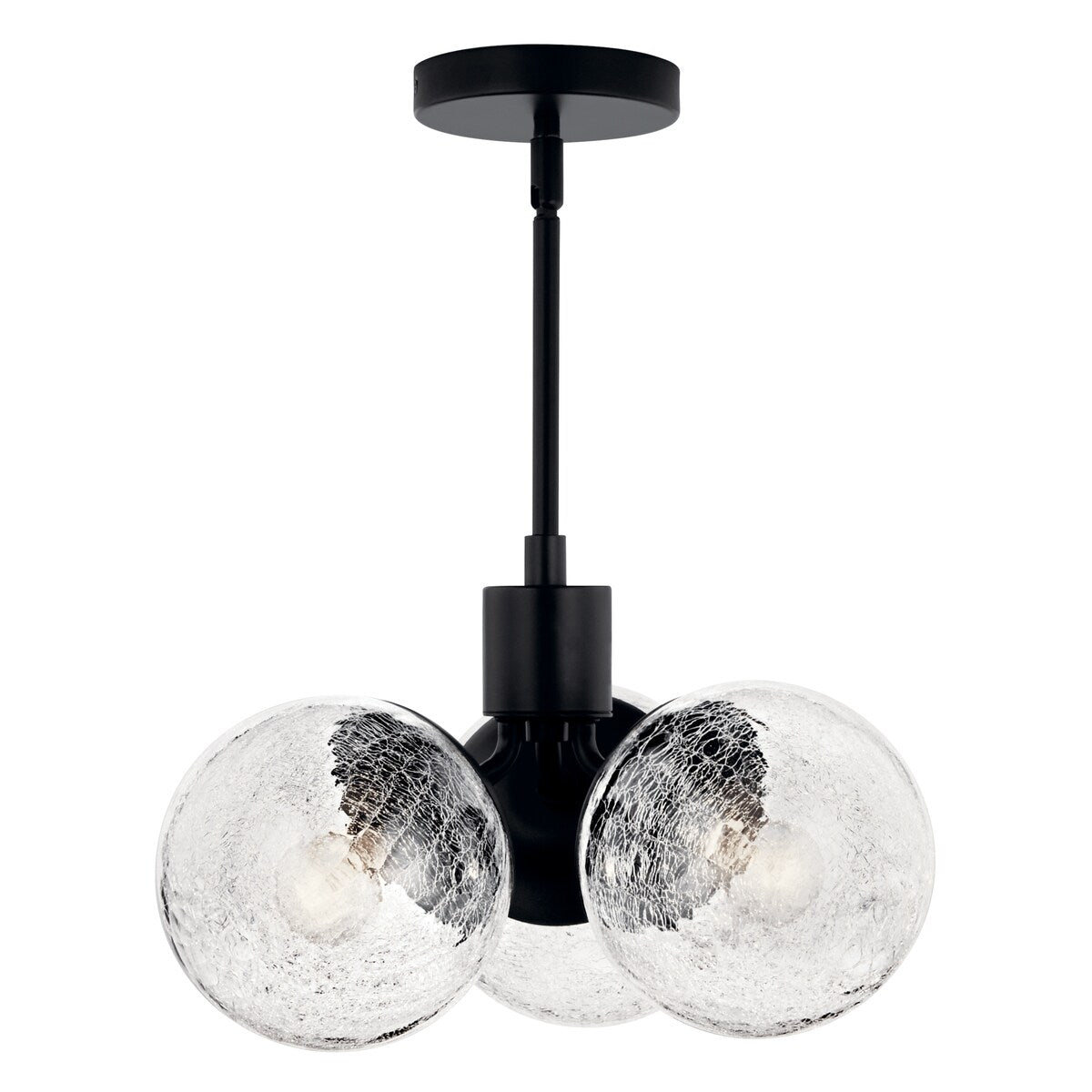 Kichler Lighting Silvarious Crackle Glass Convertible Chandelier
