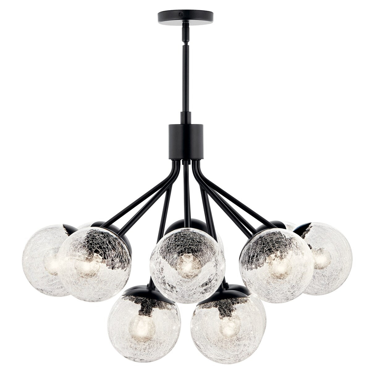 Kichler Lighting Silvarious Crackle Glass Convertible Chandelier