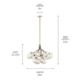 Kichler Lighting Silvarious Crackle Glass Convertible Chandelier
