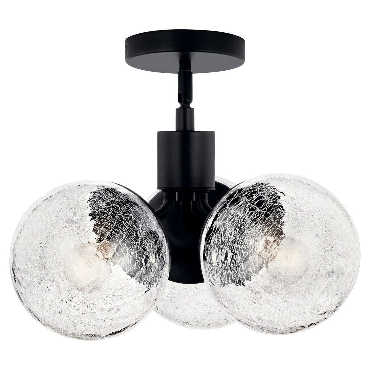 Kichler Lighting Silvarious Crackle Glass Convertible Chandelier
