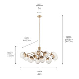 Kichler Lighting Silvarious Crackle Glass Convertible Chandelier
