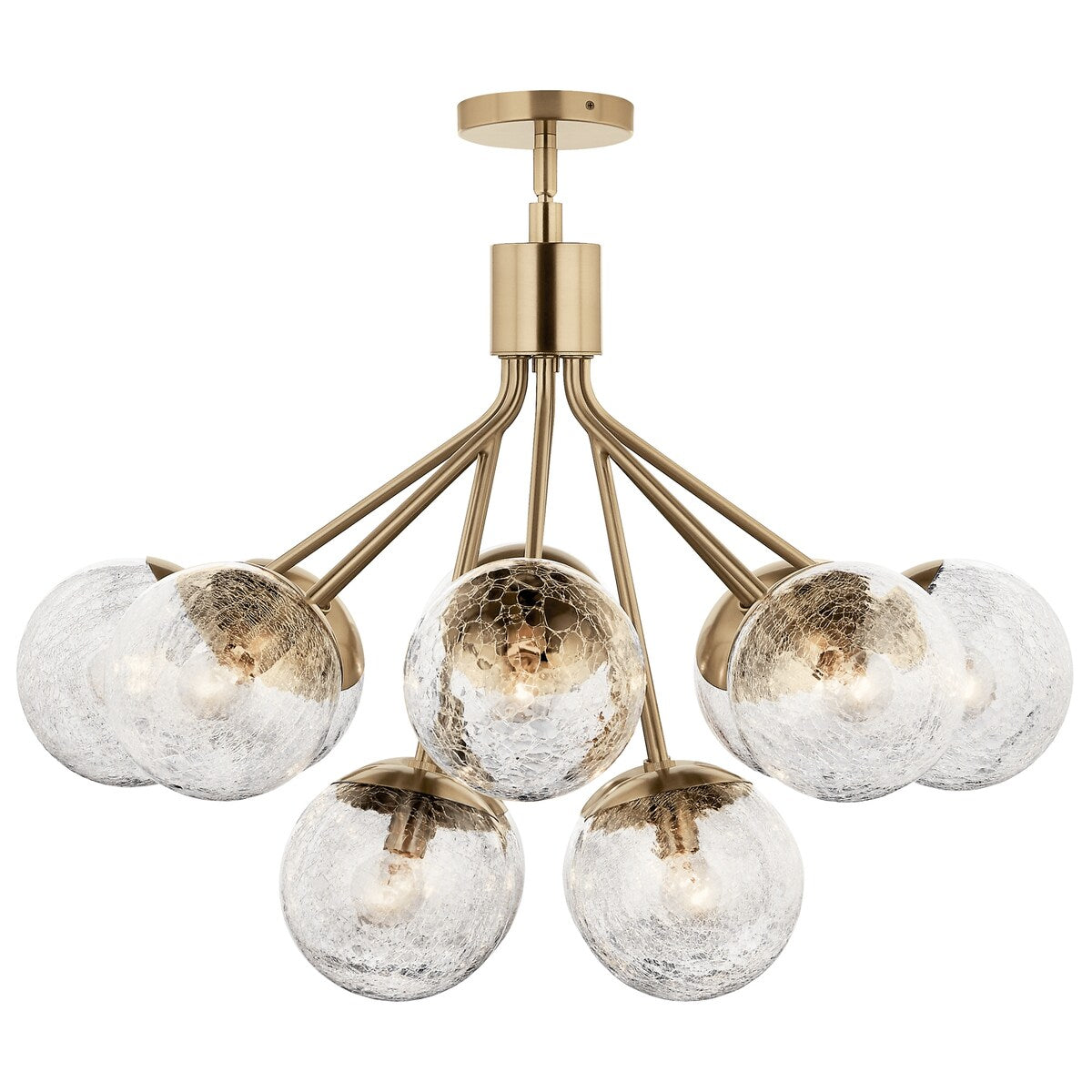 Kichler Lighting Silvarious Crackle Glass Convertible Chandelier