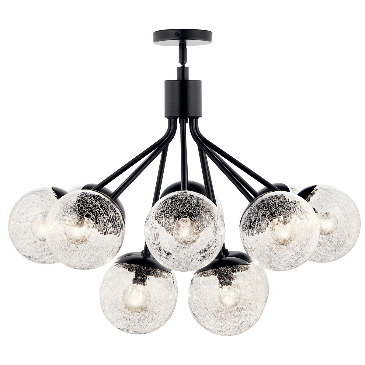Kichler Lighting Silvarious Crackle Glass Convertible Chandelier