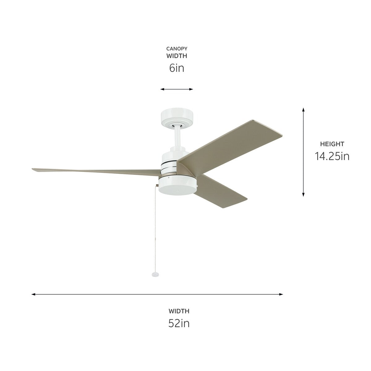 Kichler Lighting Spyn Lite 52 in. Indoor Downrod Mount Ceiling Fan