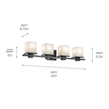 Kichler Lighting Tully 32 in. 4-Light Black Vanity Light - 32 in