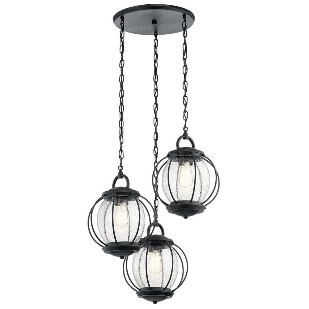 Kichler Lighting Vandalia Collection 3-light Textured Black Outdoor Pendant