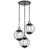 Kichler Lighting Vandalia Collection 3-light Textured Black Outdoor Pendant