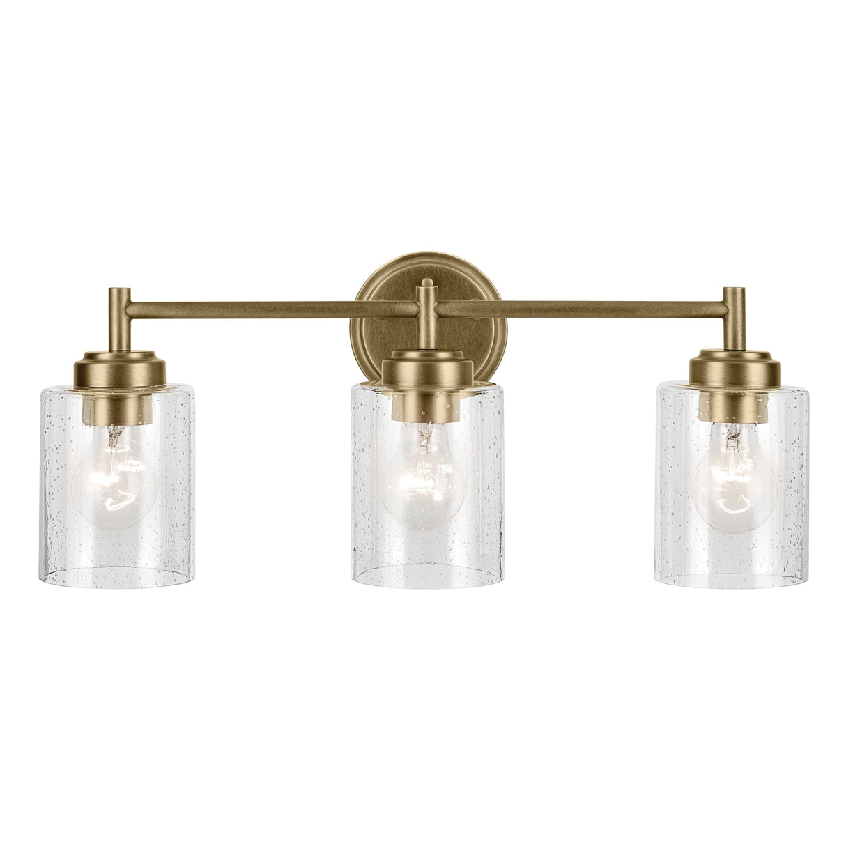 Kichler Lighting Winslow 21.5 in. 3-Light Natural Brass Vanity Light - 21.5 in