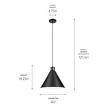 Kichler Lighting Zailey 16 in. 1-Light Cone Pendant Light