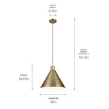 Kichler Lighting Zailey 16 in. 1-Light Cone Pendant Light