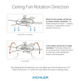 Kichler Lighting Zeus Collection 60-inch White LED Ceiling Fan