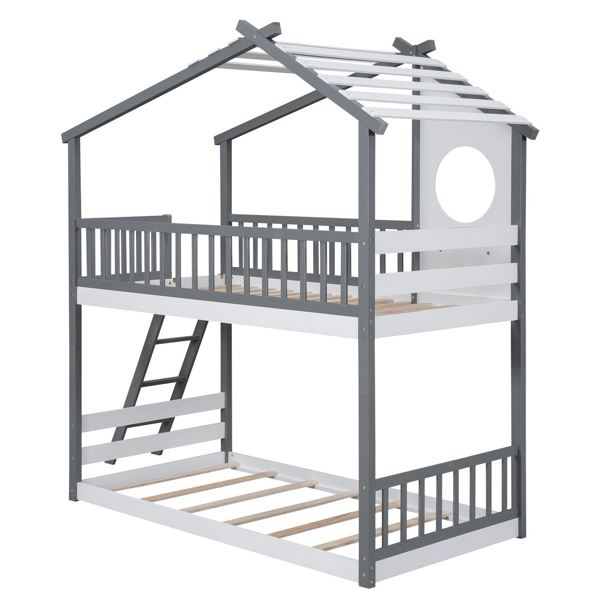 Kid-Friendly Design Twin Over Twin Bunk Bed House Bed