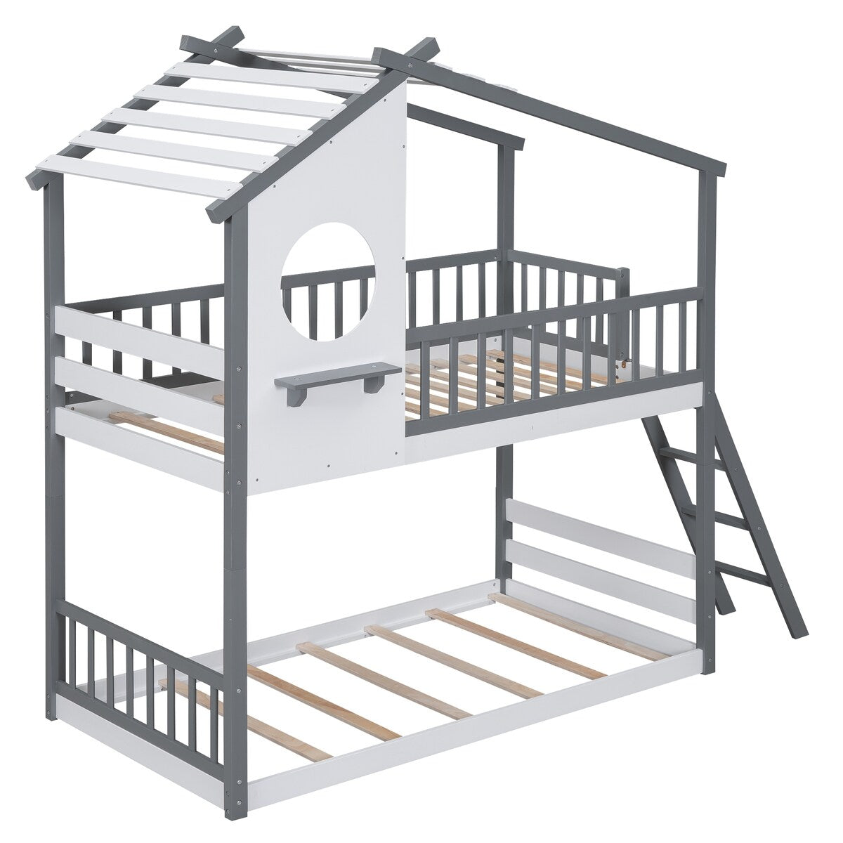 Kid-Friendly Design Twin Over Twin Bunk Bed House Bed