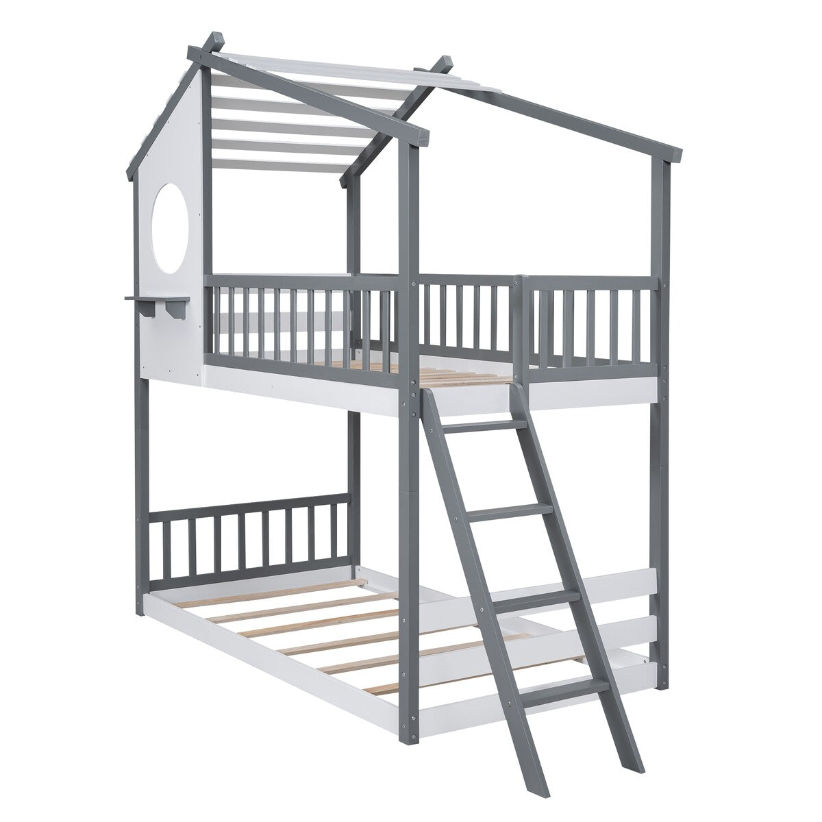 Kid-Friendly Design Twin Over Twin Bunk Bed House Bed