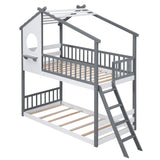 Kid-Friendly Design Twin Over Twin Bunk Bed House Bed