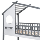 Kid-Friendly Design Twin Over Twin Bunk Bed House Bed