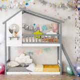 Kid-Friendly Design Twin Over Twin Bunk Bed House Bed