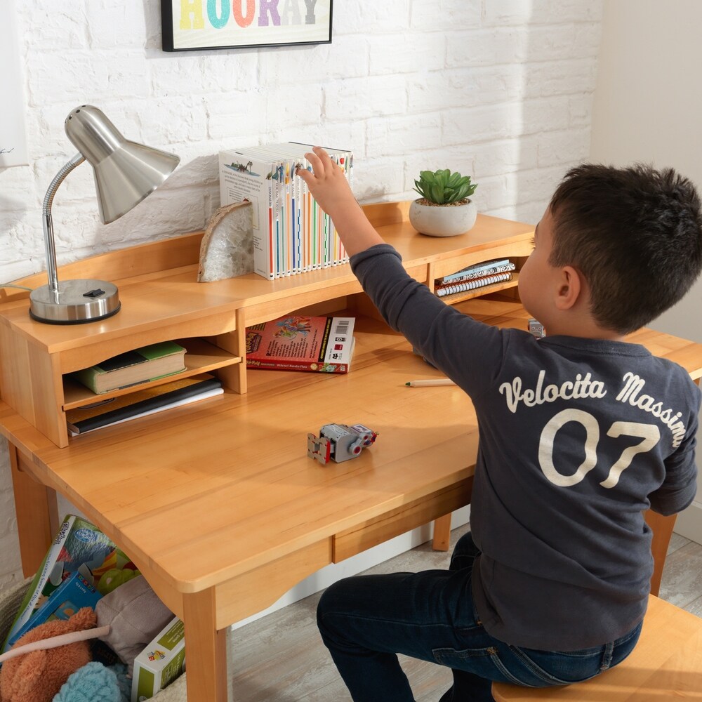 KidKraft Avalon Desk with Hutch and Chair - Natural