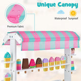 Kid's Ice Cream Cart Food Trunk Play Set w/ Display Rack Accessories