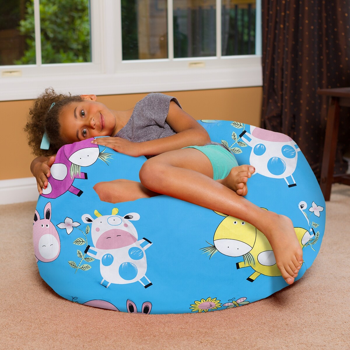 Kids Bean Bag Chair, Big Comfy Chair - Machine Washable Cover