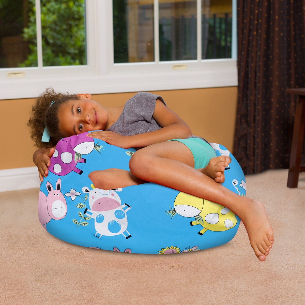 Kids Bean Bag Chair, Big Comfy Chair - Machine Washable Cover