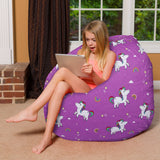Kids Bean Bag Chair, Big Comfy Chair - Machine Washable Cover