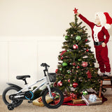 Kids Bike 14 inch for Boys & Girls with Training Wheels, Freestyle Kids' Bicycle with Bell,Basket and fender.