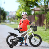 Kids Bike 14 inch for Boys & Girls with Training Wheels, Freestyle Kids' Bicycle with Bell,Basket and fender.