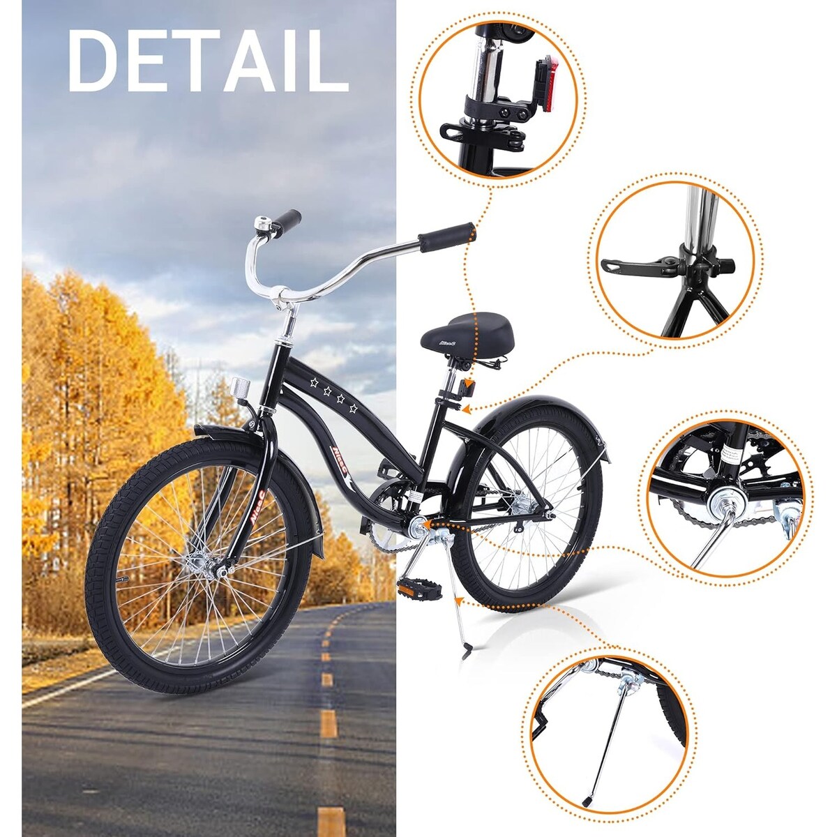 Kids Bike, Kids' Cruiser Bike with Coaster Brake, 12-14-16-18-20 inch