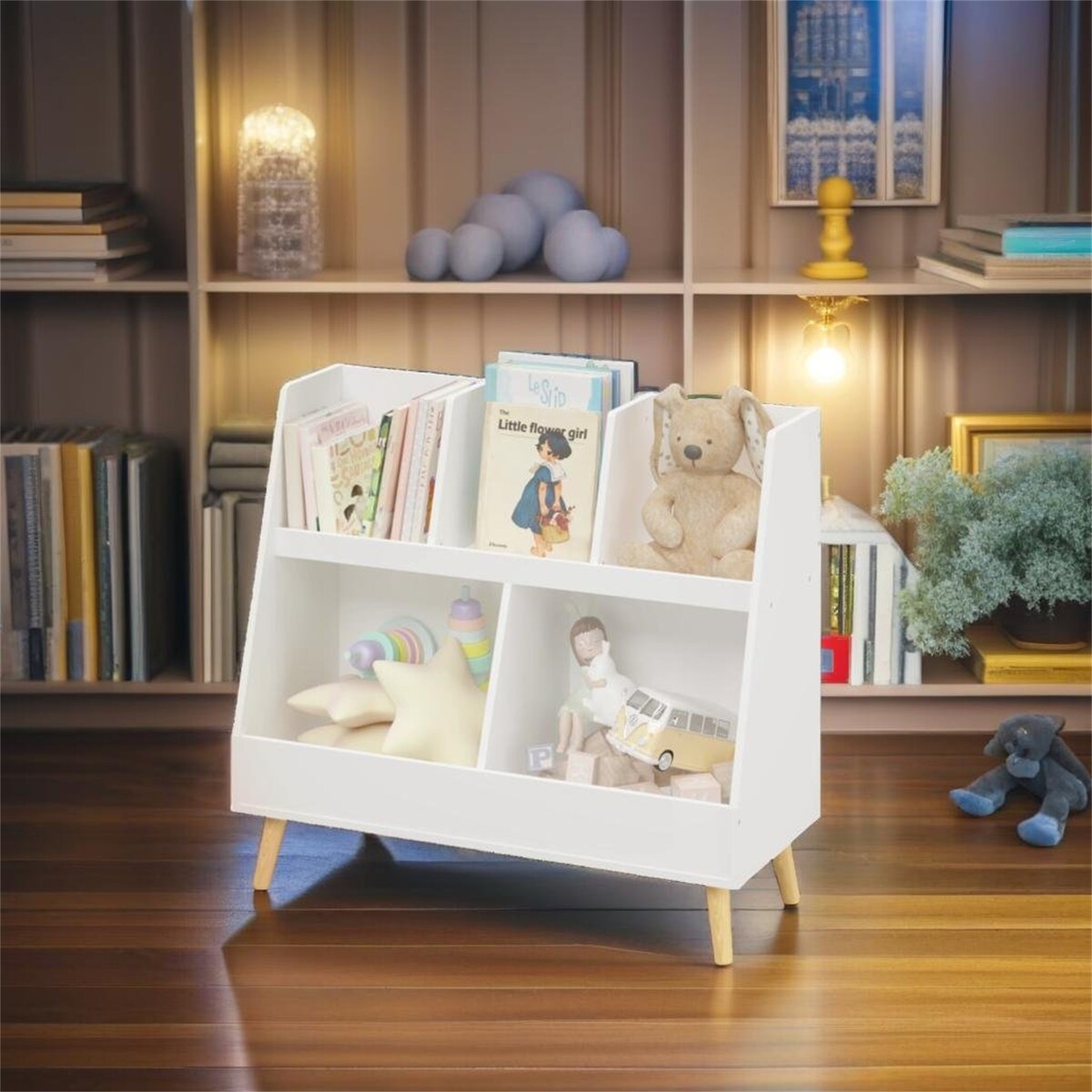 Kids Bookshelf and Toy Organizer