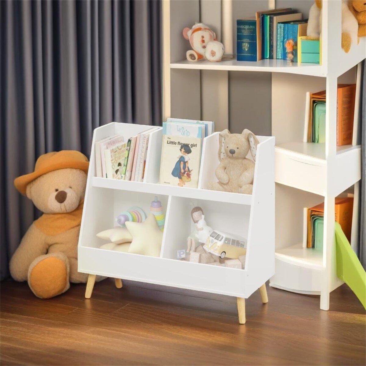 Kids Bookshelf and Toy Organizer