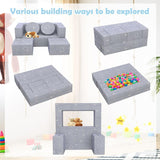 Kids Couch, 6PCS Modular Kids Play Couch with Blanket, Play Couch Furniture for Bedroom and Playroom