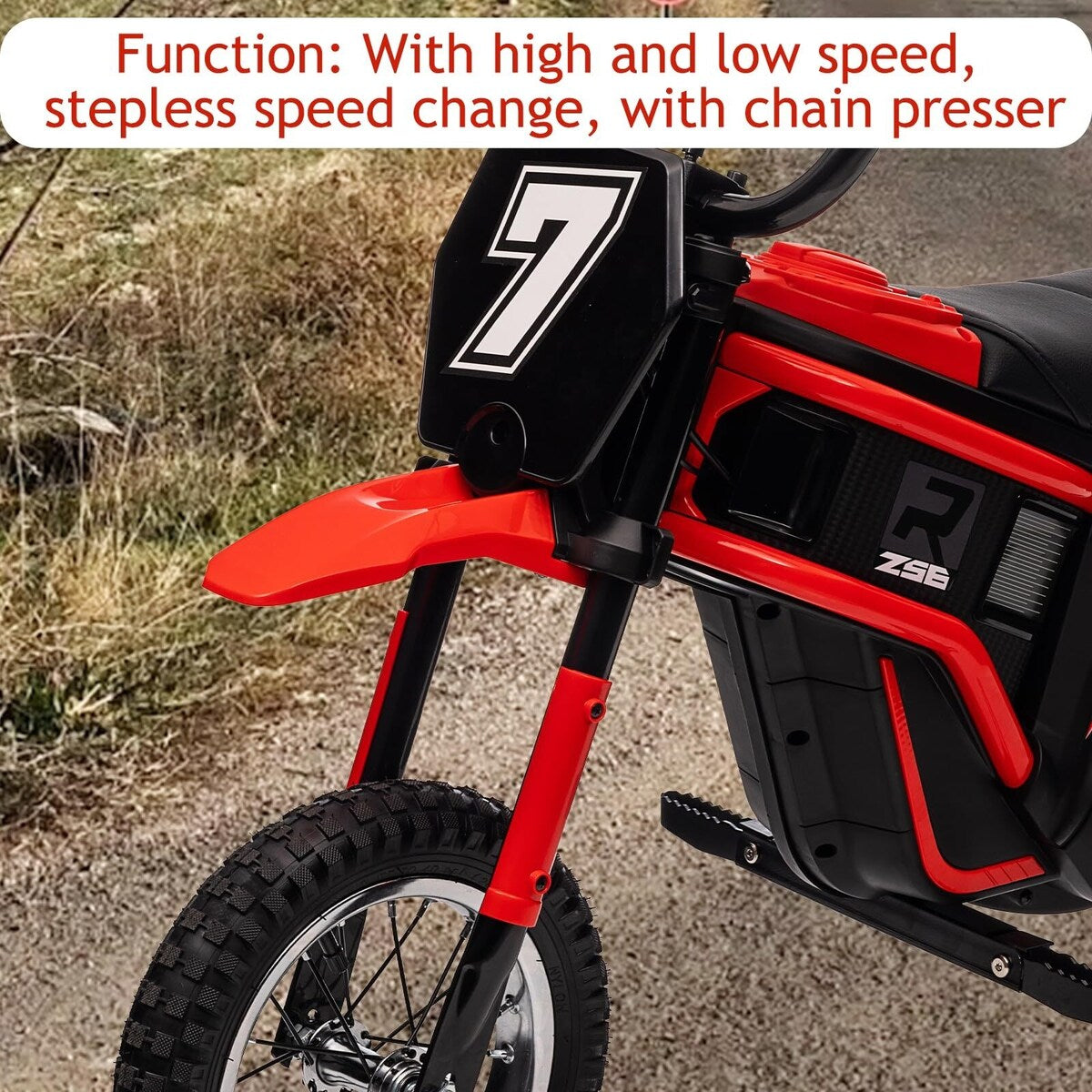 Kids Dirt Bike, 350W Electric Motorcycle Up to 14.29MPH