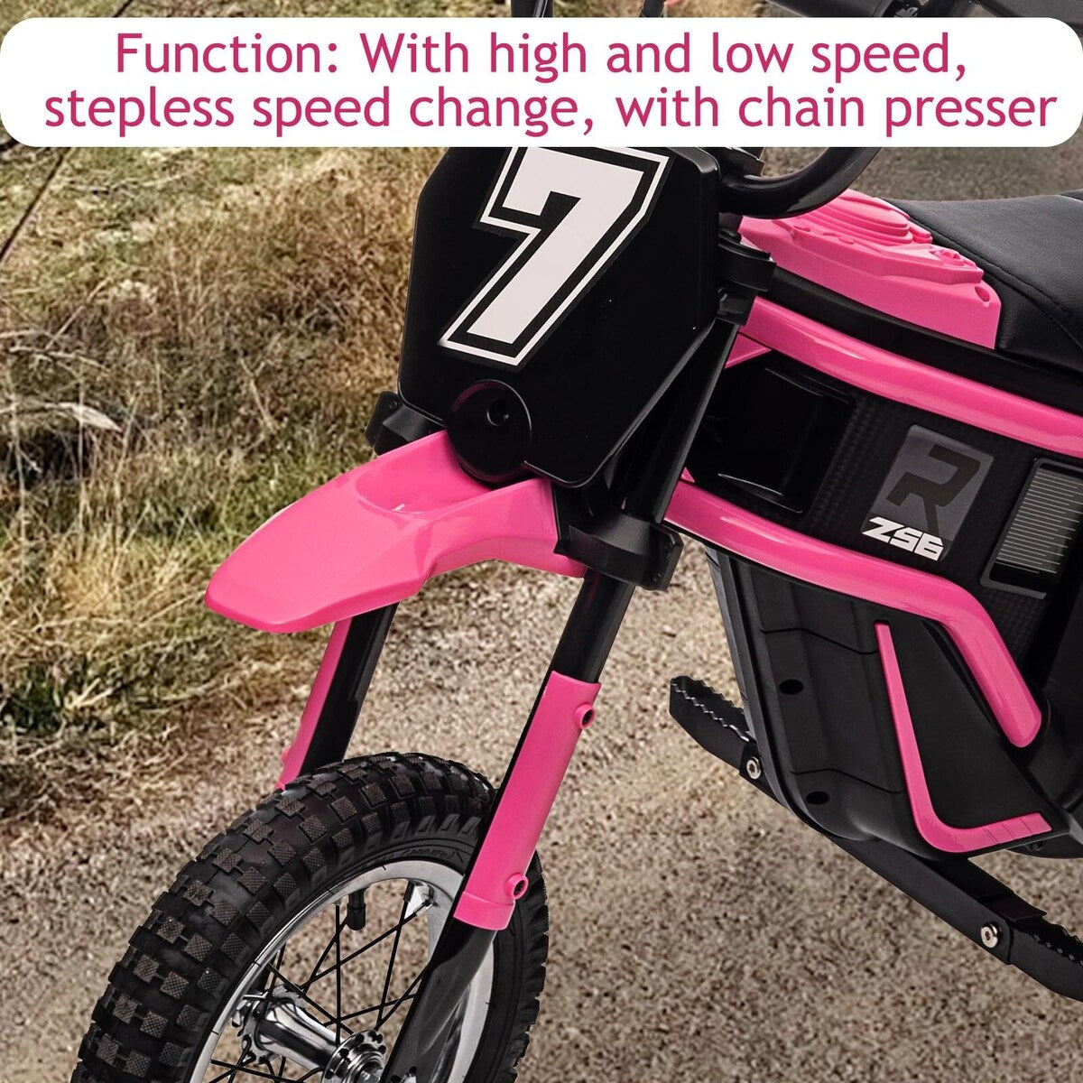 Kids Dirt Bike, 350W Electric Motorcycle Up to 14.29MPH