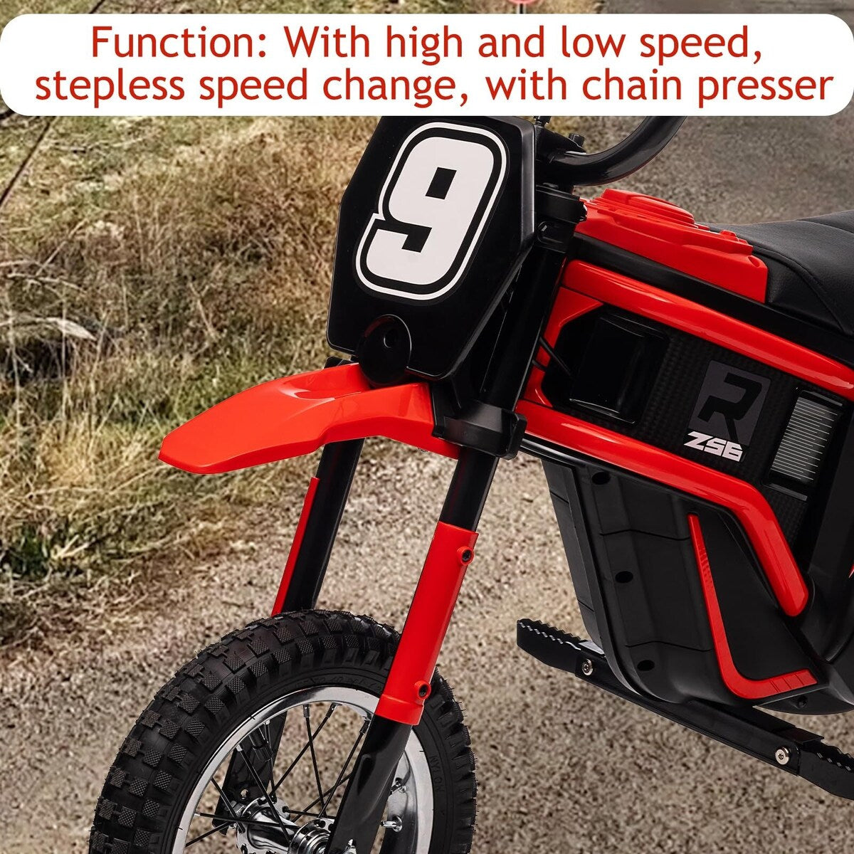 Kids Dirt Bike, 350W Electric Motorcycle Up to 14.29MPH