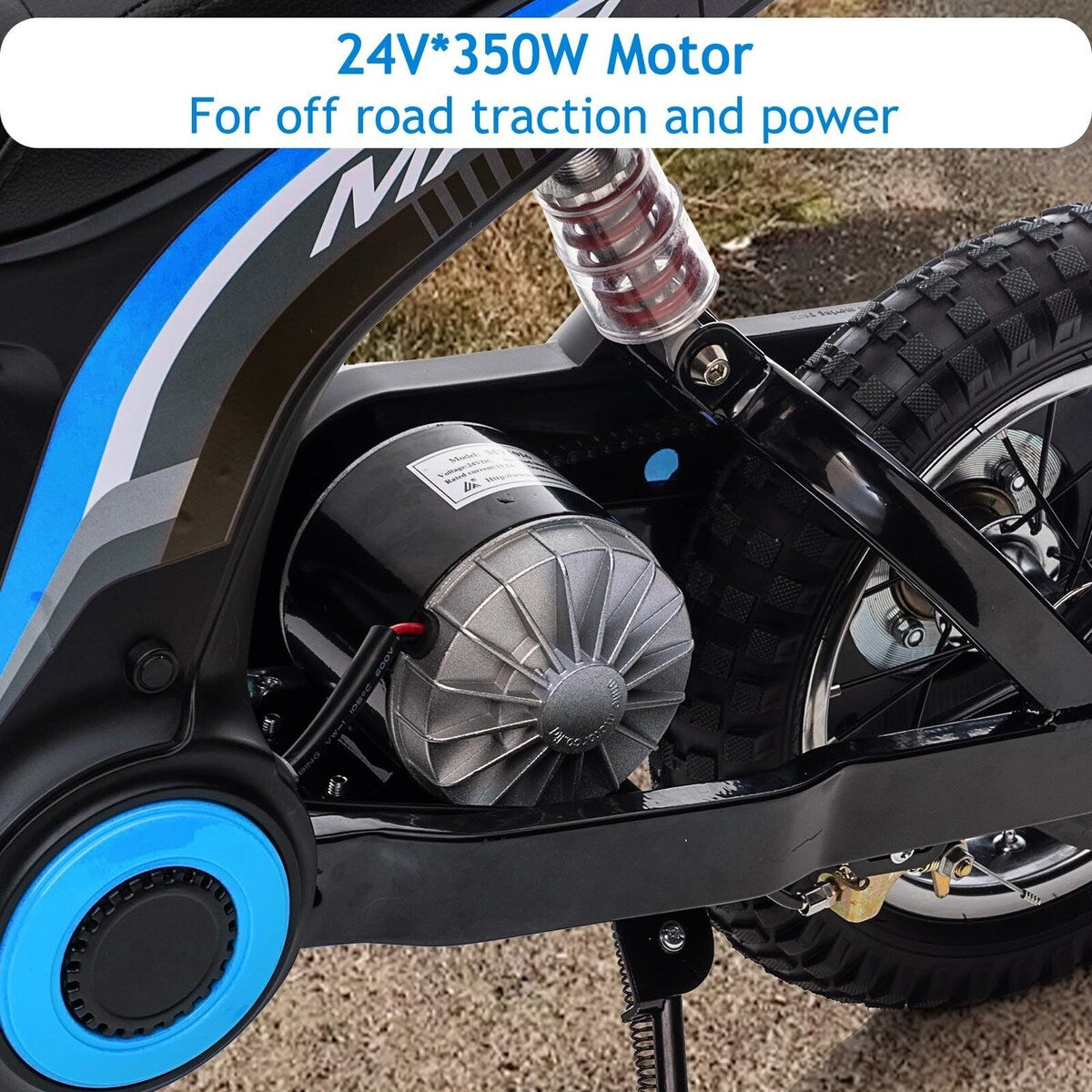 Kids Dirt Bike, 350W Electric Motorcycle Up to 14.29MPH