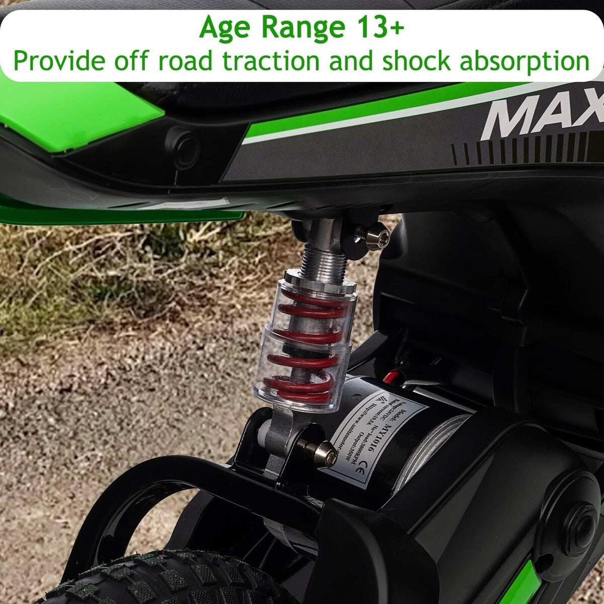 Kids Dirt Bike, 350W Electric Motorcycle Up to 14.29MPH