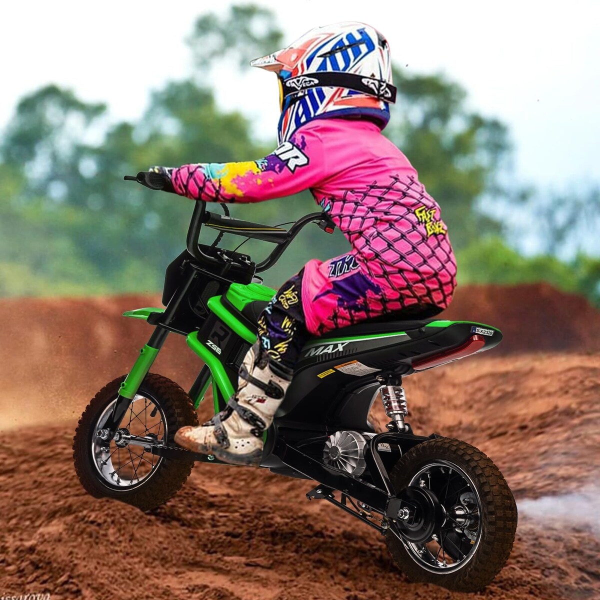 Kids Dirt Bike, 350W Electric Motorcycle Up to 14.29MPH