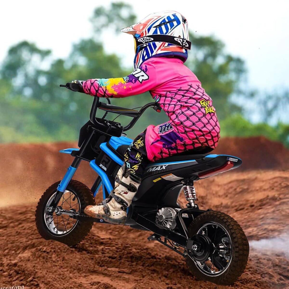 Kids Dirt Bike, 350W Electric Motorcycle Up to 14.29MPH