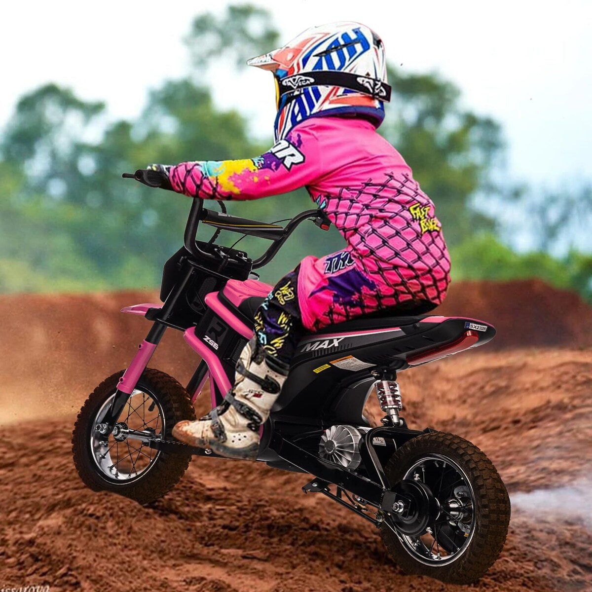 Kids Dirt Bike, 350W Electric Motorcycle Up to 14.29MPH