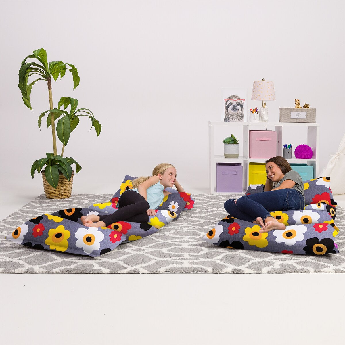 Kids Floor Pillow Cover,Premium Cushion and Lounger Covers for Pillows