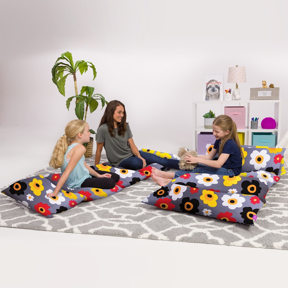 Kids Floor Pillow Cover,Premium Cushion and Lounger Covers for Pillows