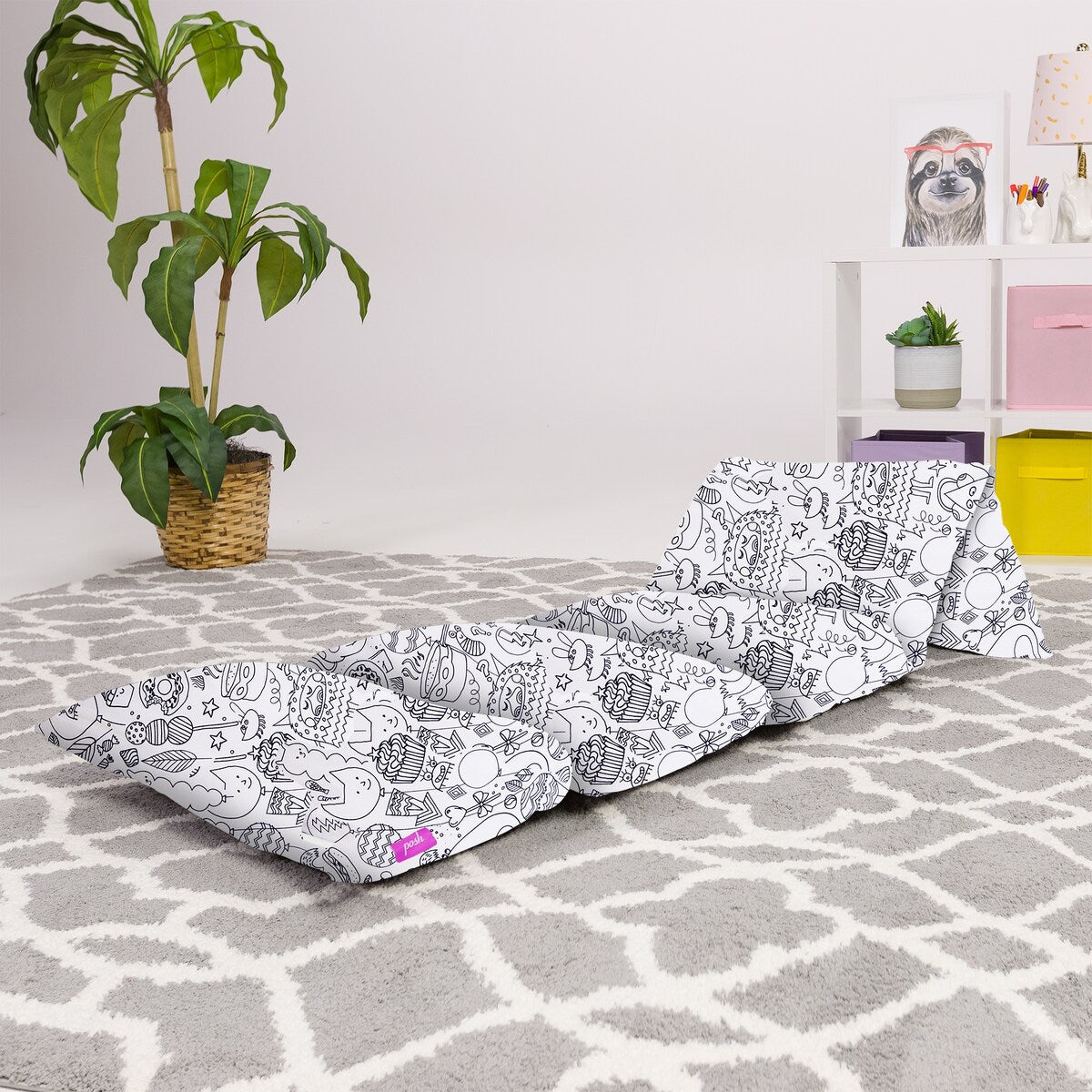 Kids Floor Pillow Cover,Premium Cushion and Lounger Covers for Pillows