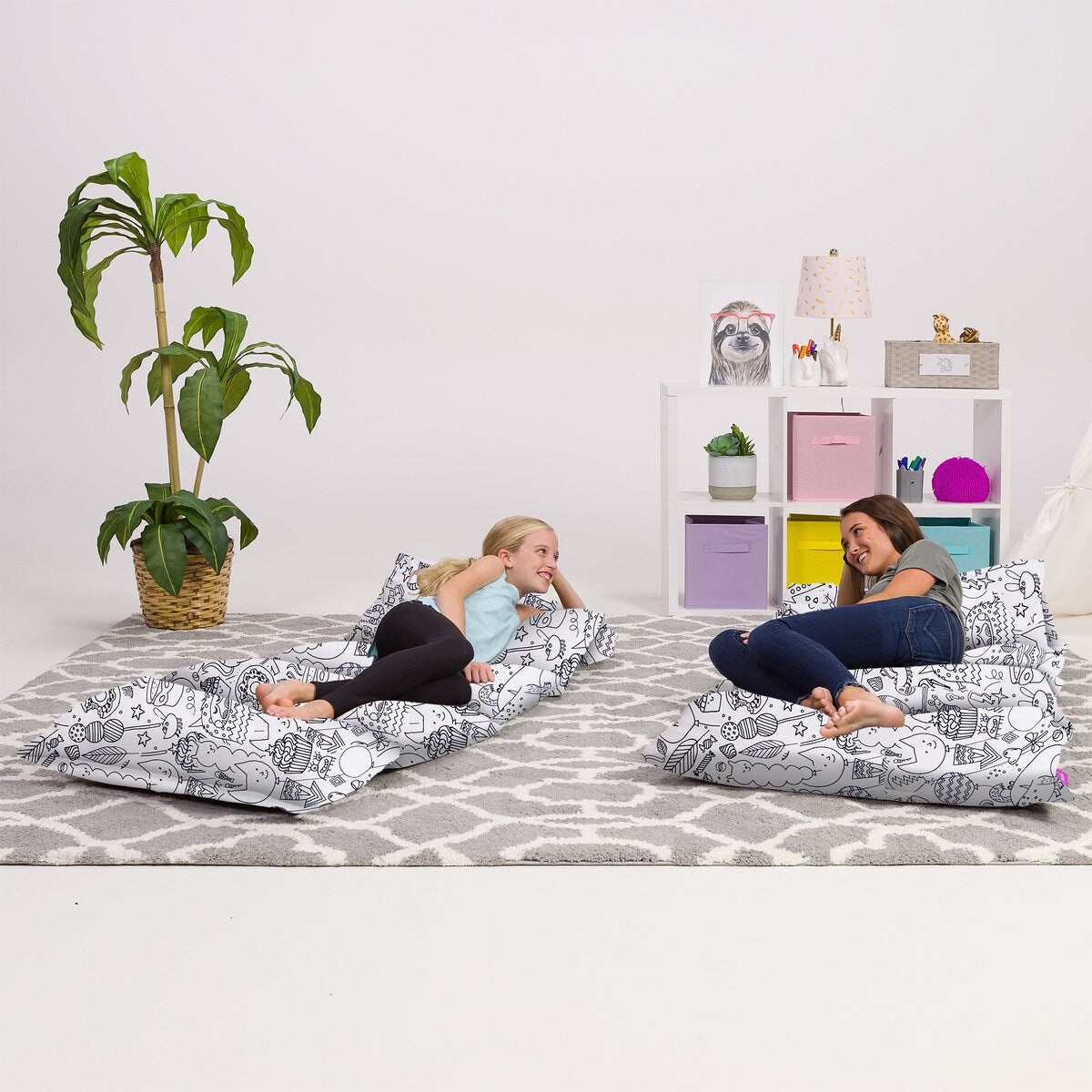 Kids Floor Pillow Cover,Premium Cushion and Lounger Covers for Pillows