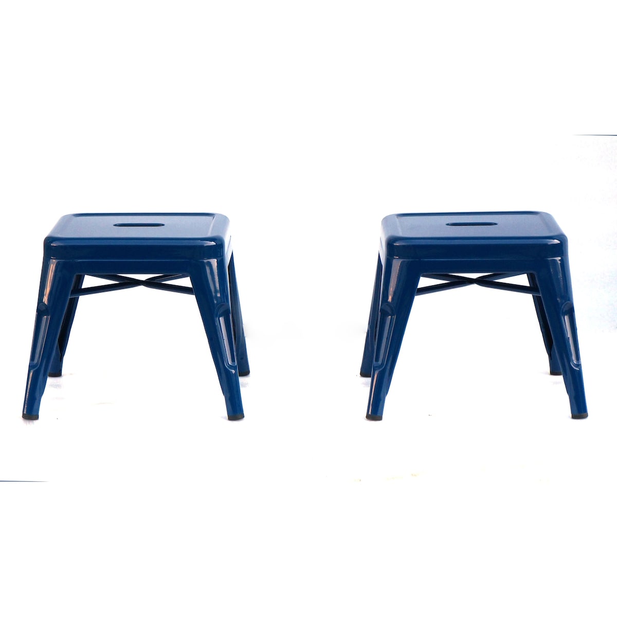 Kids Navy Metal Stools Set of 2